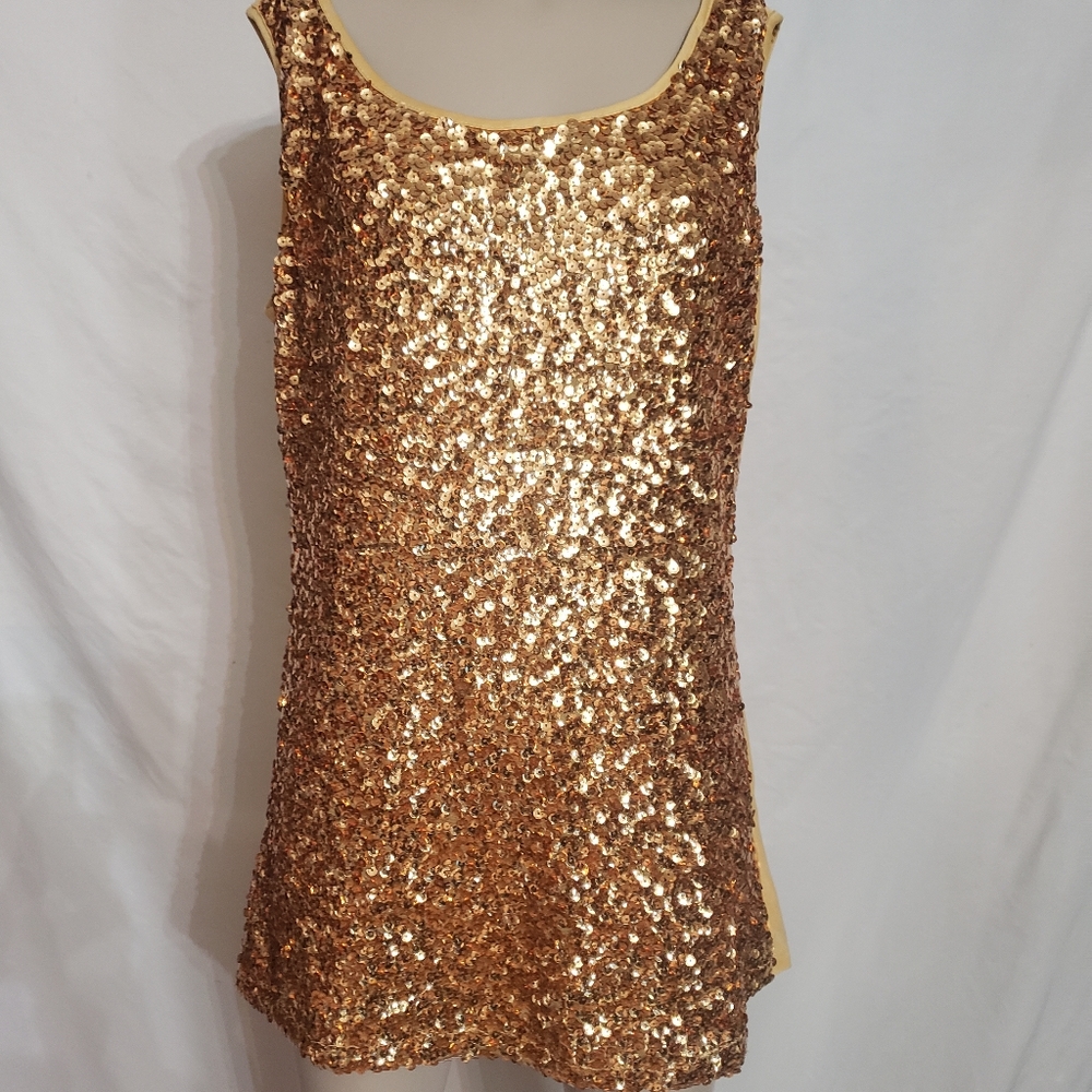 Anna-Kaci Gold Sequined Shirt